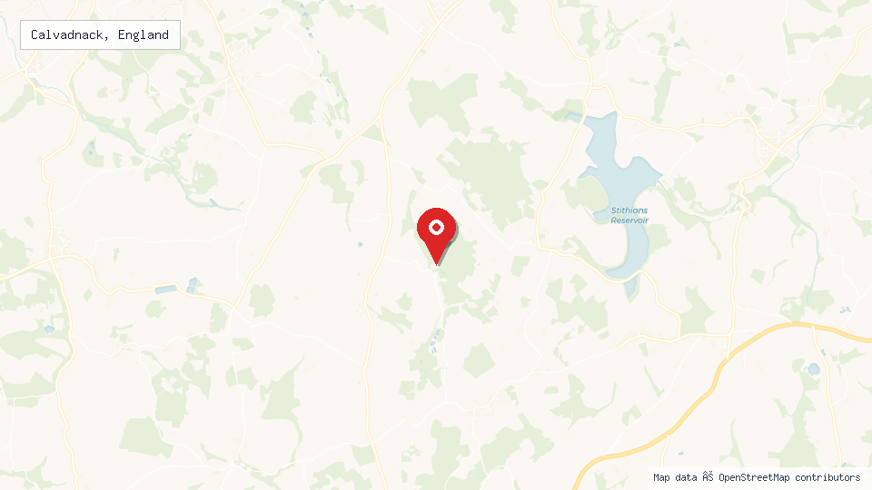 Street map of Calvadnack, England with location pin