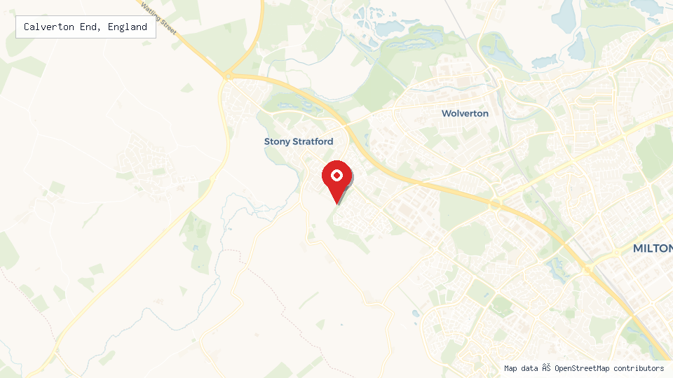 Street map of Calverton End, England with location pin