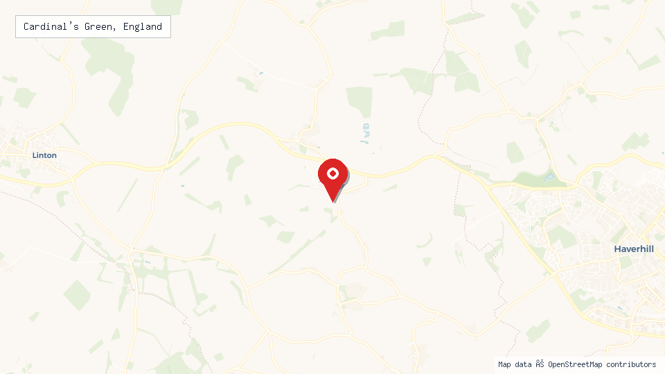 Street map of Cardinal's Green, England with location pin