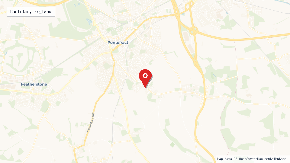 Street map of Carleton, England with location pin