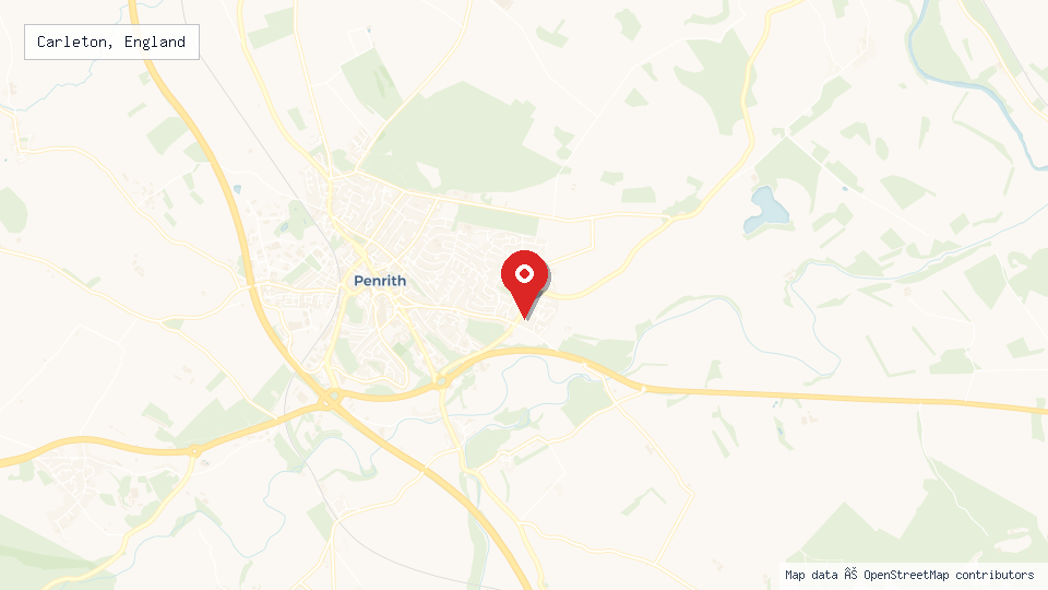Street map of Carleton, England with location pin