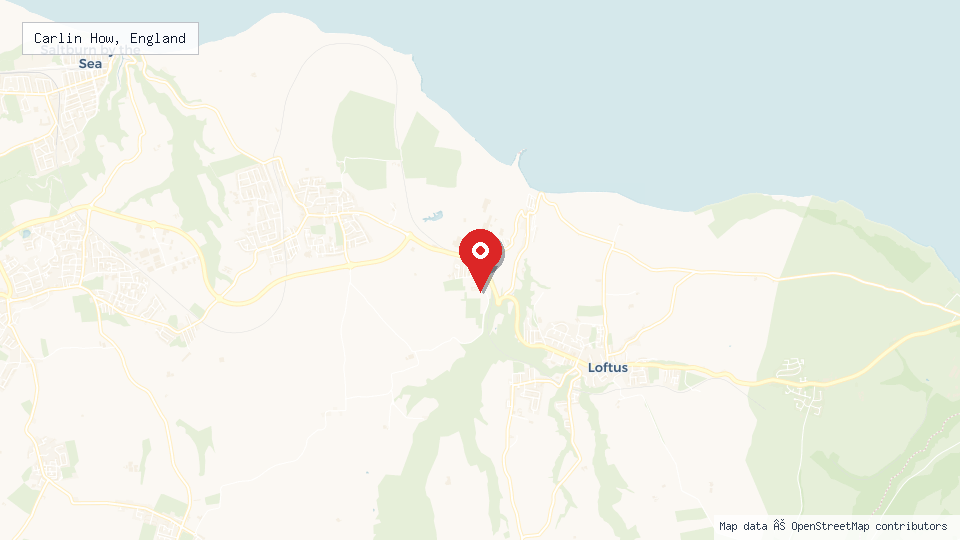 Street map of Carlin How, England with location pin