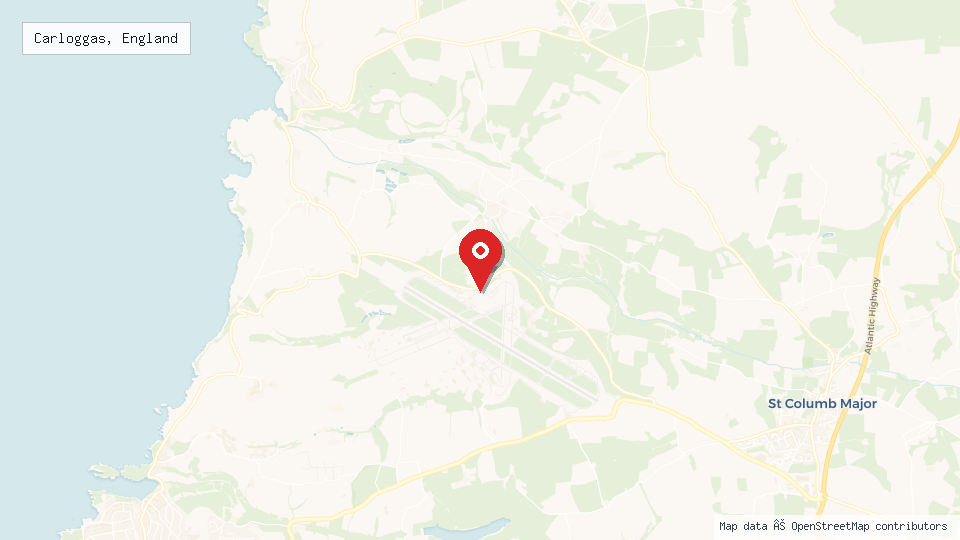 Street map of Carloggas, England with location pin
