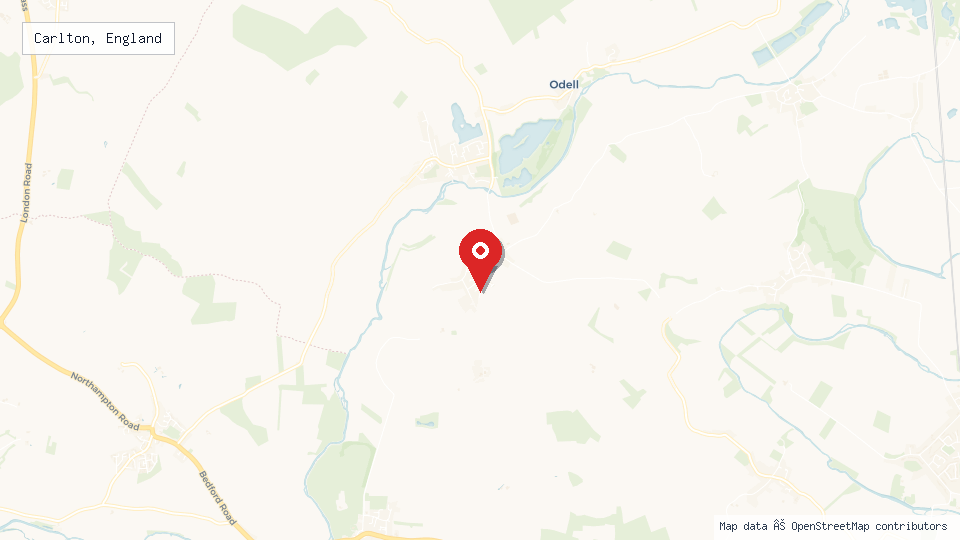 Street map of Carlton, England with location pin