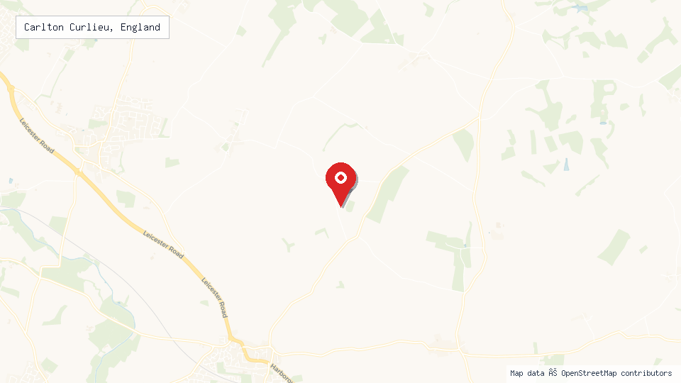 Street map of Carlton Curlieu, England with location pin