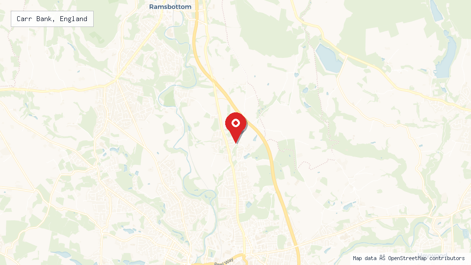 Street map of Carr Bank, England with location pin