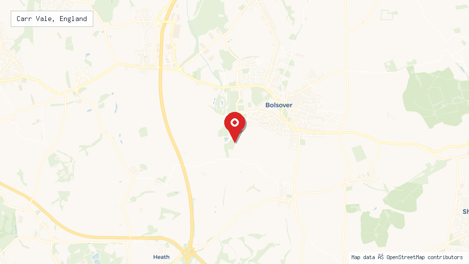 Street map of Carr Vale, England with location pin