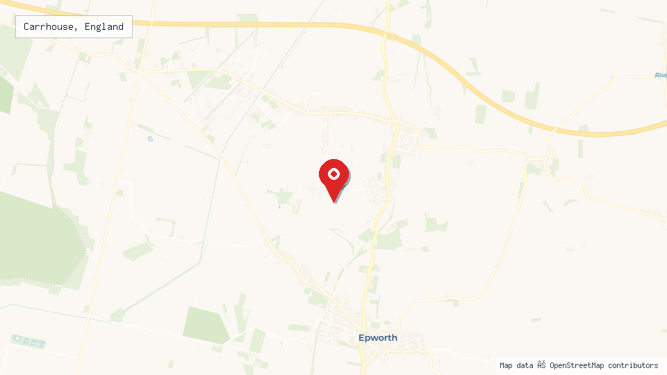 Street map of Carrhouse, England with location pin
