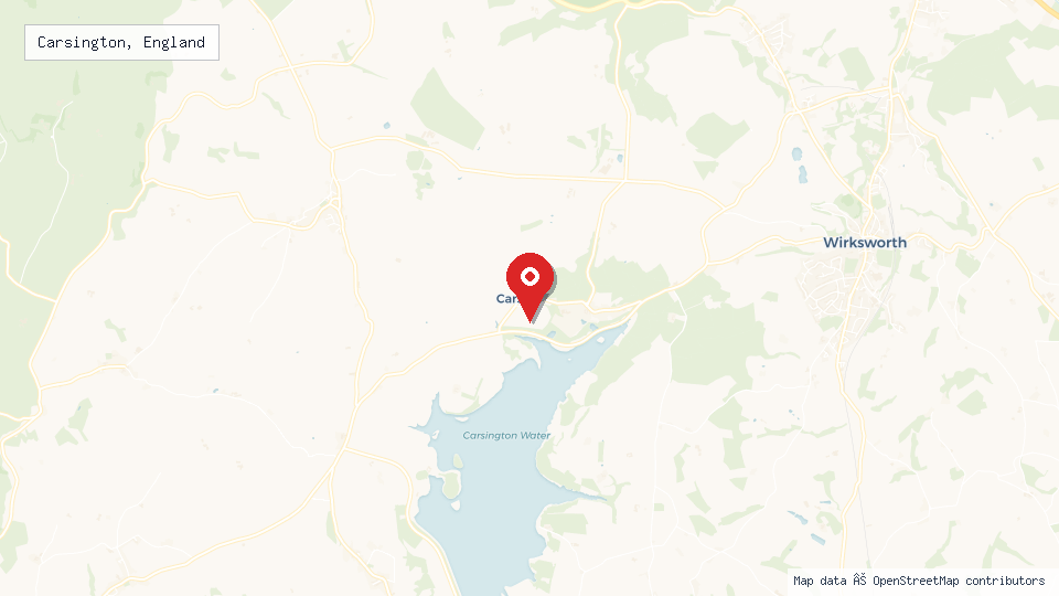 Street map of Carsington, England with location pin
