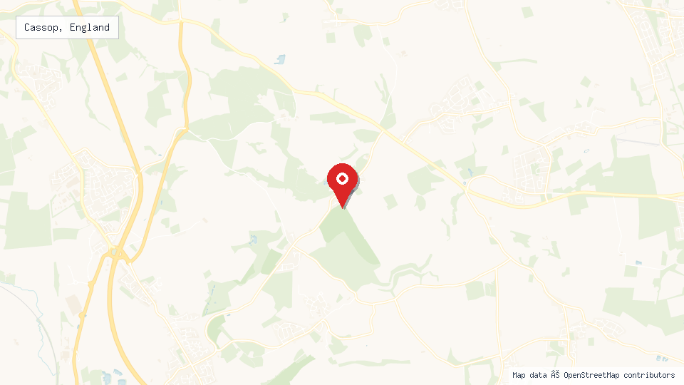 Street map of Cassop, England with location pin