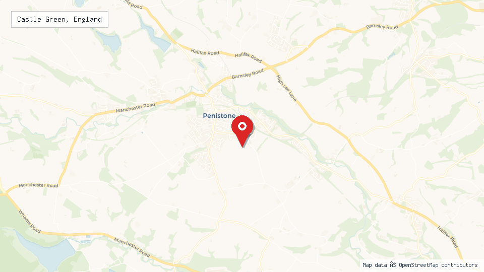 Street map of Castle Green, England with location pin