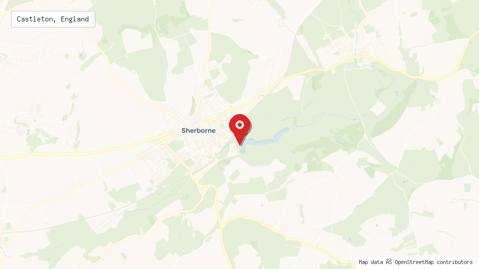 Street map of Castleton, England with location pin