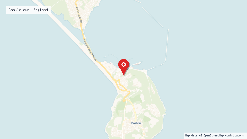 Street map of Castletown, England with location pin