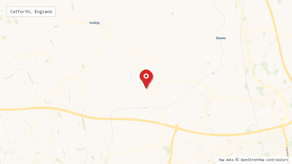 Street map of Catforth, England with location pin