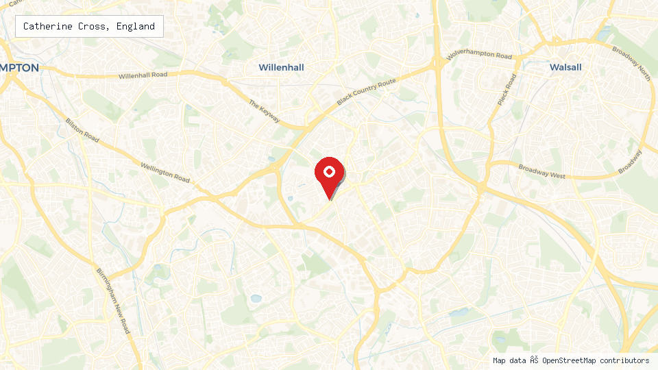 Street map of Catherine Cross, England with location pin
