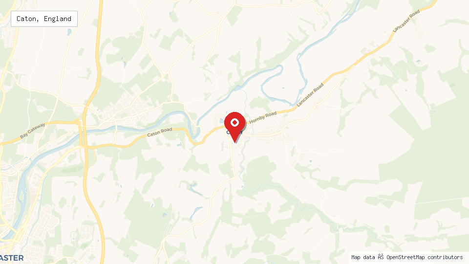 Street map of Caton, England with location pin