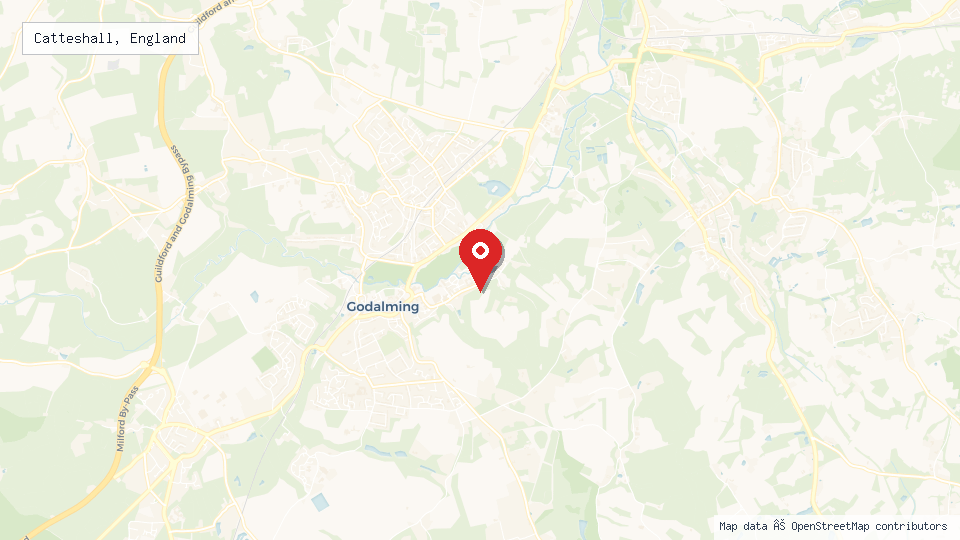 Street map of Catteshall, England with location pin