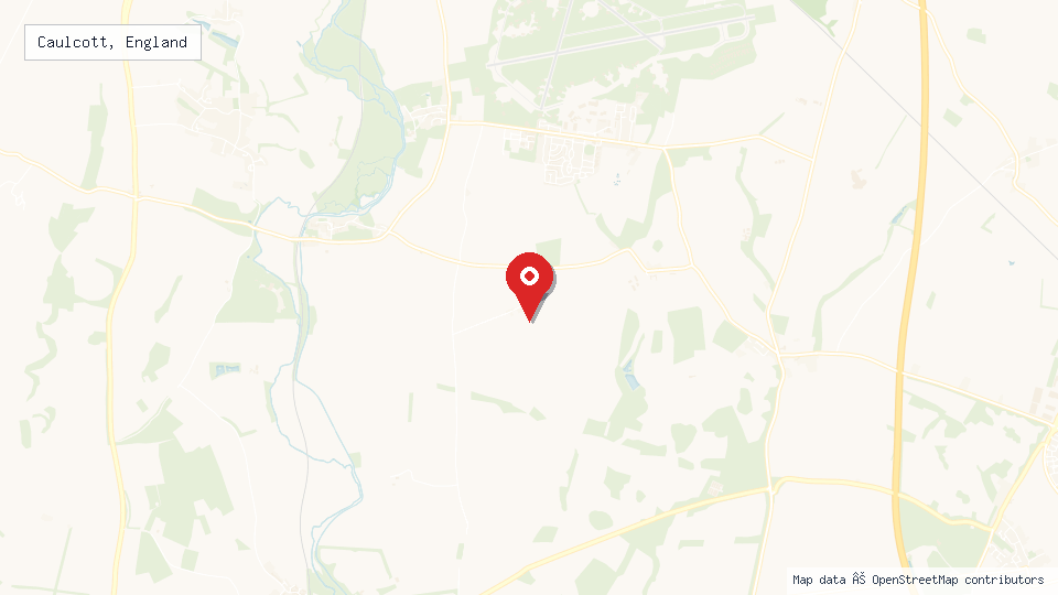 Street map of Caulcott, England with location pin