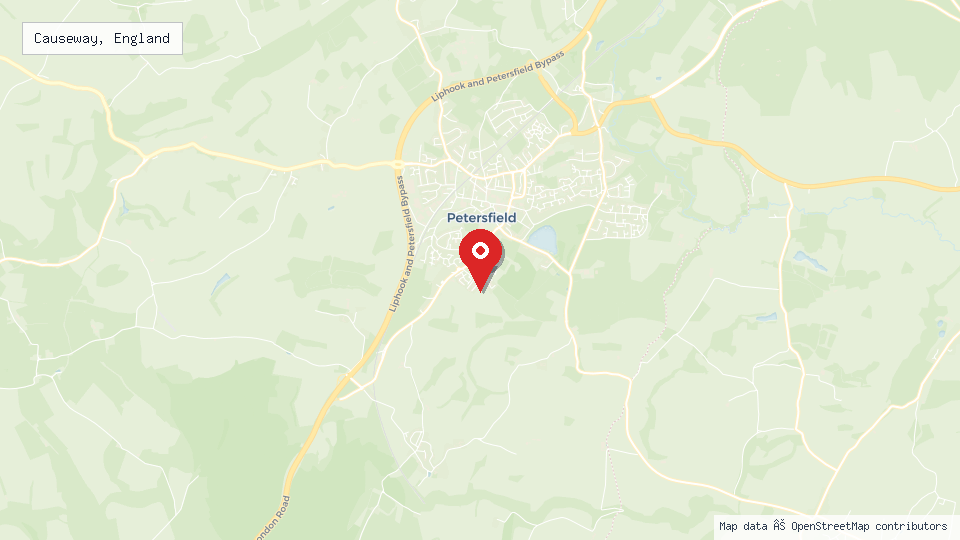Street map of Causeway, England with location pin