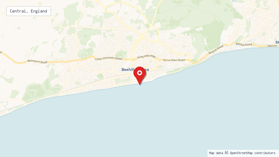 Street map of Central, England with location pin