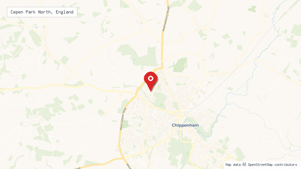 Street map of Cepen Park North, England with location pin