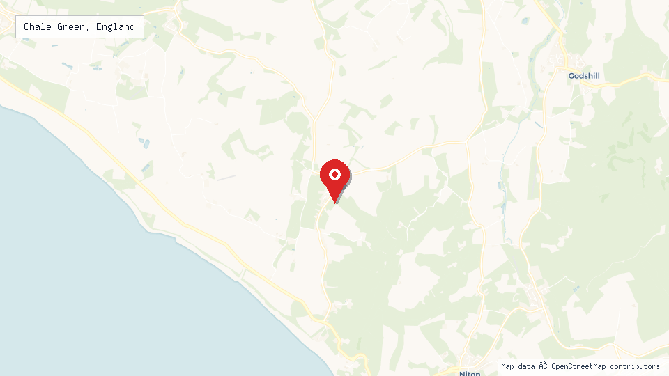 Street map of Chale Green, England with location pin