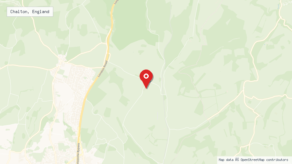 Street map of Chalton, England with location pin