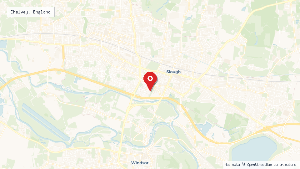 Street map of Chalvey, England with location pin
