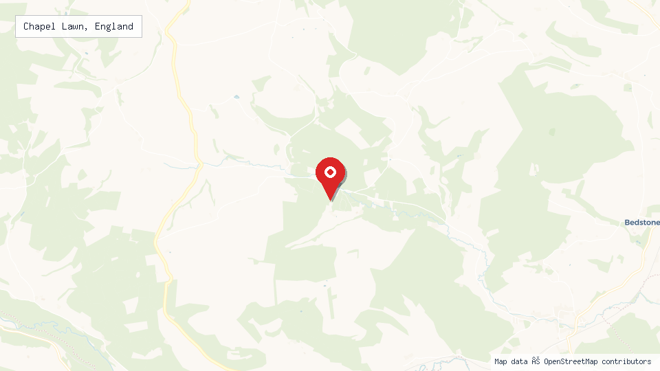 Street map of Chapel Lawn, England with location pin
