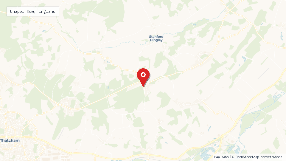 Street map of Chapel Row, England with location pin