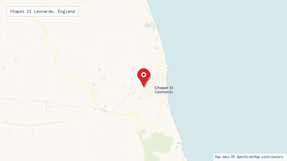 Street map of Chapel St Leonards, England with location pin