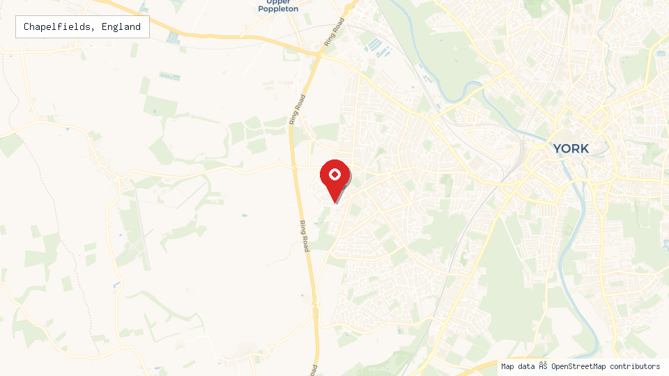 Street map of Chapelfields, England with location pin