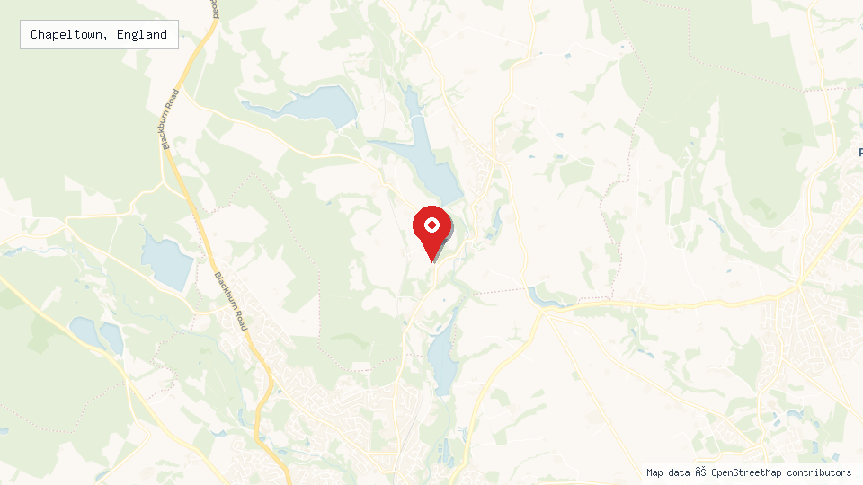 Street map of Chapeltown, England with location pin
