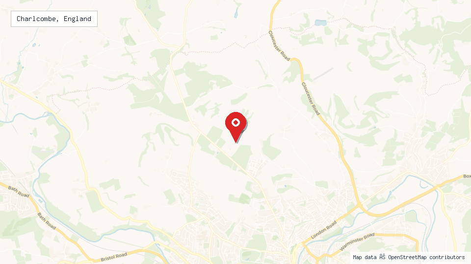 Street map of Charlcombe, England with location pin