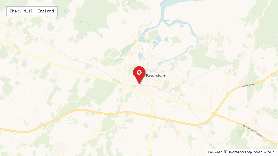 Street map of Chart Mill, England with location pin