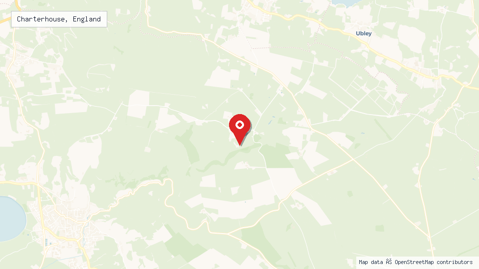 Street map of Charterhouse, England with location pin