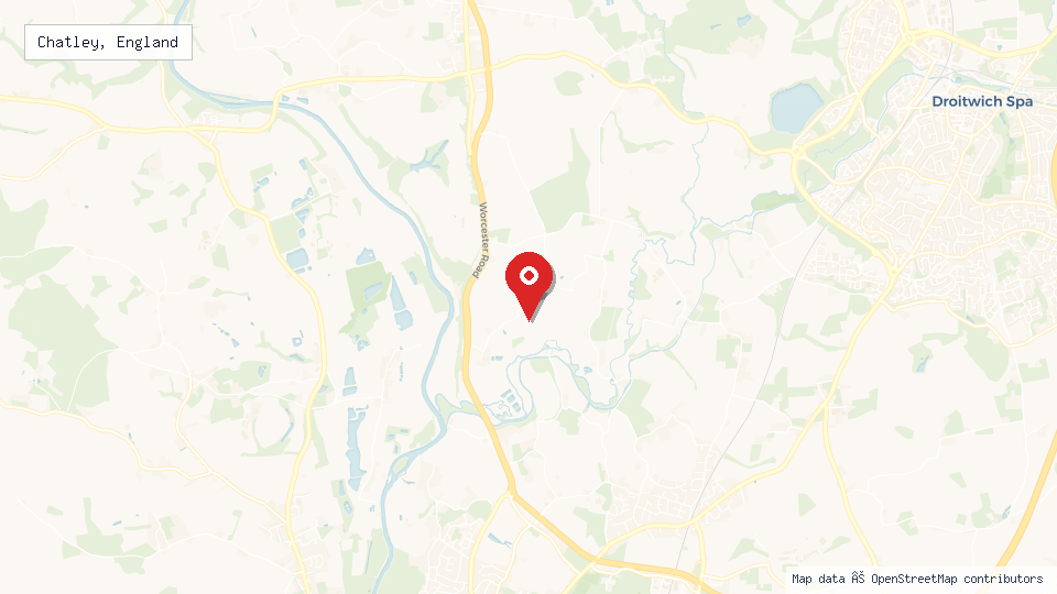 Street map of Chatley, England with location pin