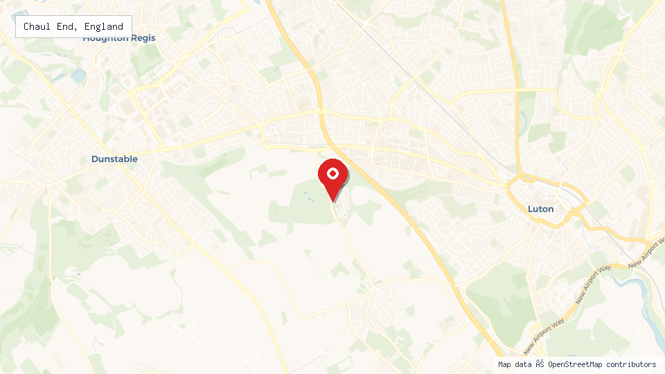 Street map of Chaul End, England with location pin