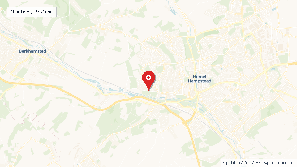 Street map of Chaulden, England with location pin