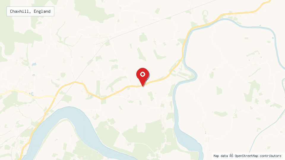 Street map of Chaxhill, England with location pin