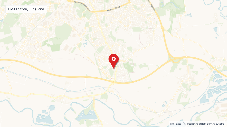 Street map of Chellaston, England with location pin