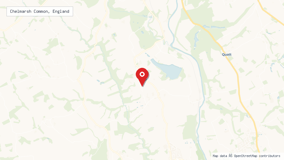 Street map of Chelmarsh Common, England with location pin