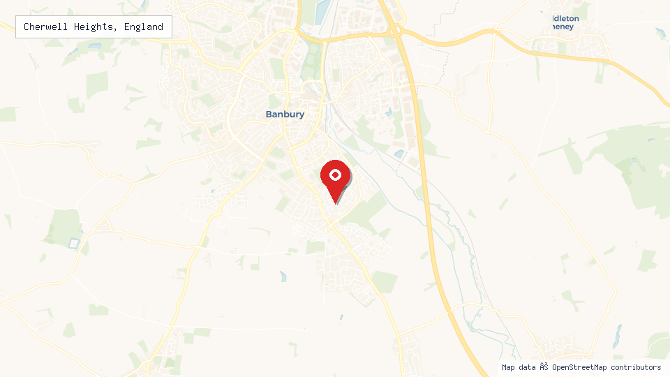 Street map of Cherwell Heights, England with location pin