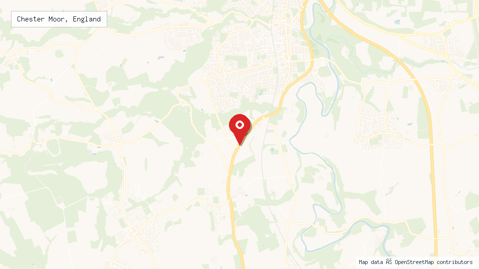 Street map of Chester Moor, England with location pin