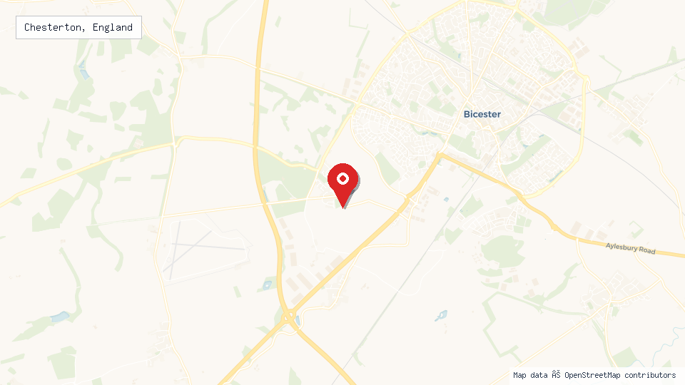 Street map of Chesterton, England with location pin