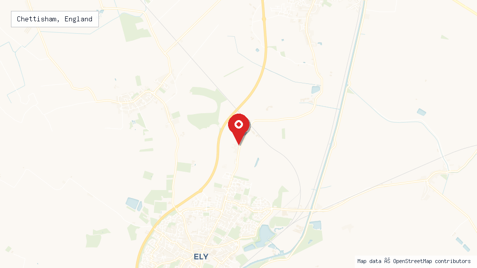 Street map of Chettisham, England with location pin