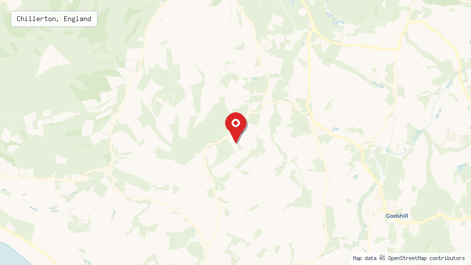 Street map of Chillerton, England with location pin