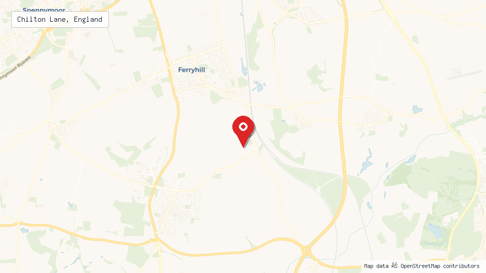 Street map of Chilton Lane, England with location pin