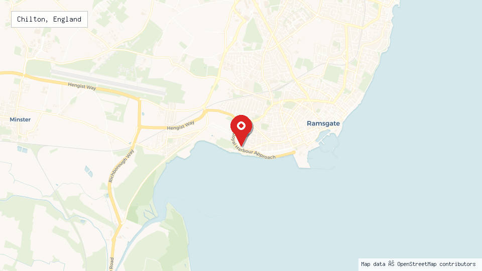 Street map of Chilton, England with location pin