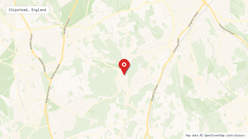Street map of Chipstead, England with location pin